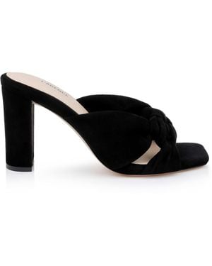 L'Agence Leonie Suede Block-Heel Sandal - Black