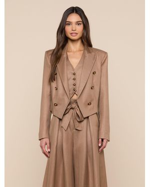 L'Agence Lila Linen-Blend Blazer - Natural