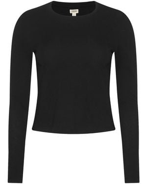 L'Agence Leanne Cotton T-Shirt - Black