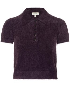 L'Agence Cirrus Cropped Polo - Purple