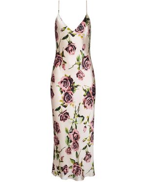 L'Agence Seridie Silk Slip Dress - Natural
