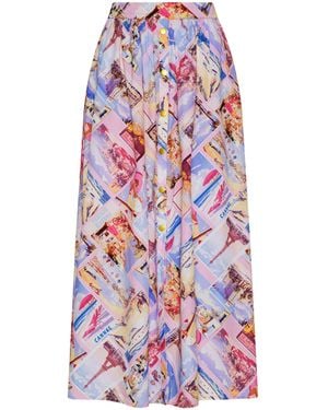 L'Agence Seina Poplin Midi Skirt - Red