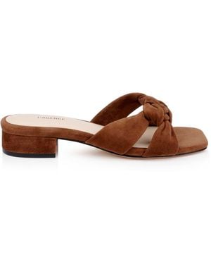 L'Agence Lea Suede Knot Sandal - Brown