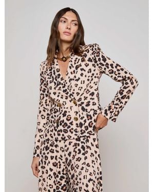 L'Agence Blazer Croisé Atmore, Avec Imprimé Léopard Ikat - Neutre