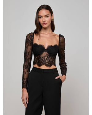 L'Agence 'Agence Lori Lace Bustier Top - Black