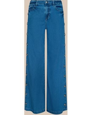 L'Agence Jennings Snap Wide-Leg Jean - Blue