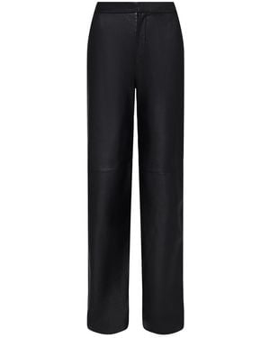 L'Agence Livvy Leather Straight-leg Trouser - White