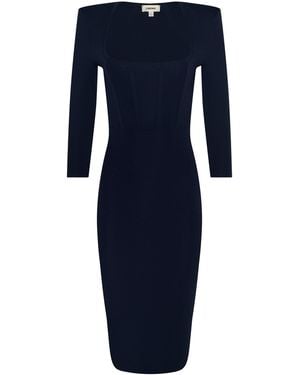L'Agence Mary Corset Midi Dress - Blue