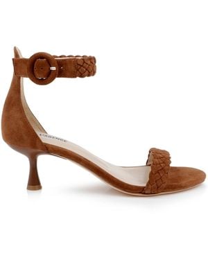 L'Agence Andelle Kitten-Heel Sandal - Brown