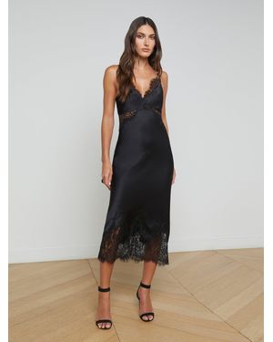 L'Agence Scotly Silk Lace Dress - Multicolour