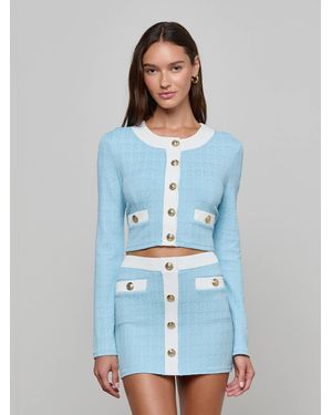 L'Agence Cardigan Résistant À L'Eau Adaline, Bleu Poudré/Blanc