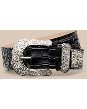L'Agence Otera Leather Belt - Black