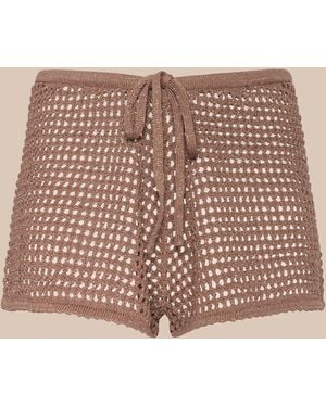 L'Agence Solan Pointelle Knit Short - Natural