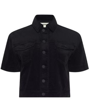 L'Agence 'Agence Kirstie Velvet Shirt Jacket - Black