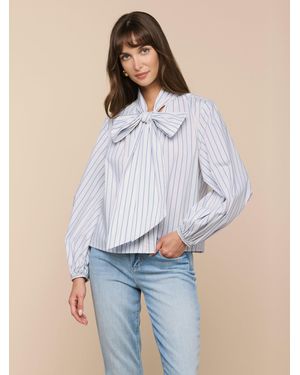 L'Agence Deon Tie-Neck Blouse Top - Blue