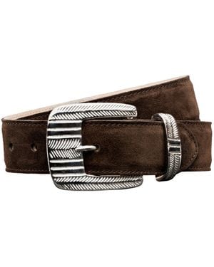 L'Agence Aya Suede Belt - Brown