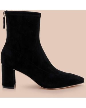 L'Agence Salome Stretch Suede Boot - Black