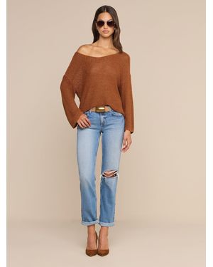 L'Agence Pull En Maille Ethan, Caramel Foncé - Bleu