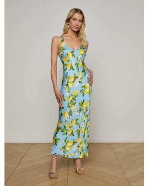 L'Agence Akiya Satin Maxi Dress - Green