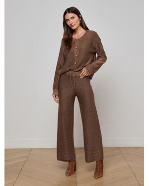 L'Agence Pantalon En Maille Freya, Camel Chiné - Marron