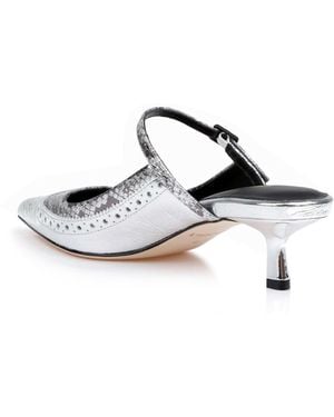 L'Agence Elle Patent Leather Mule - Metallic