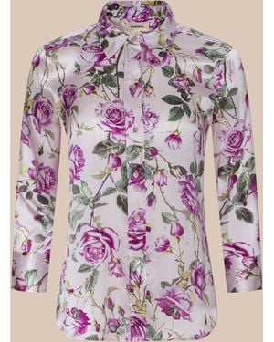 L'Agence Dani Silk Blouse Top - Pink