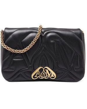 Alexander McQueen Leather Top Handle Shoulder Bag - Black