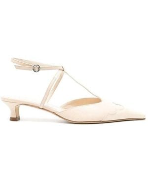 Aeyde Saga Nappa/Patent Calf Leather Shoes - White