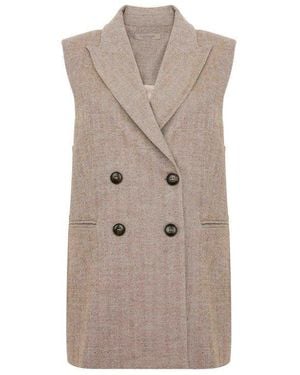 D. EXTERIOR Gilet - Natural