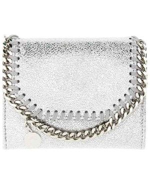 Stella McCartney Metallic Leather Wallet-On-Chain - White