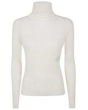 D. EXTERIOR Merino Wool Turtleneck Jumper - White