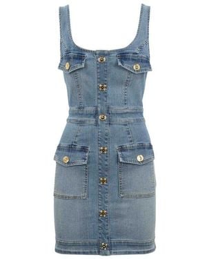 Elisabetta Franchi Denim Short Dress - Blue