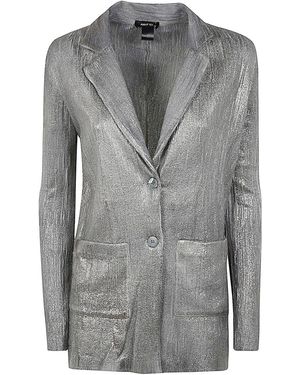 Avant Toi Wrinkled Stich Rever Jacket With Lamination - Gray