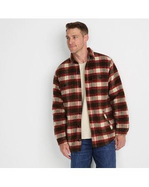 Lands' End Hemdjacke Aus Gebürstetem Flanell Und Stepp, Herren, Größe:44-46 Regular, Woll-Mischung/Polyester-Mischung, By - Braun