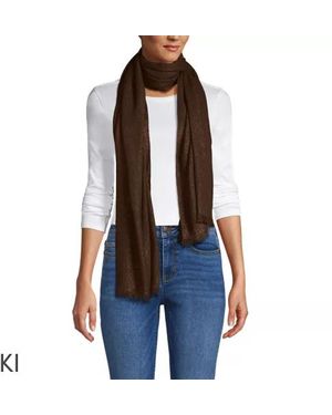 Lands' End Metallic-Schal, Damen, Größe:Null Regular, Metall/Viskose, By - Blau