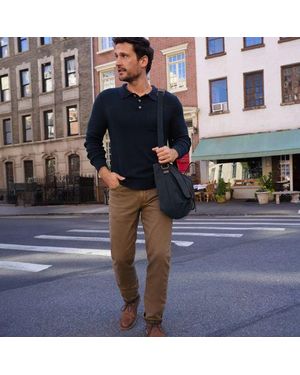 Lands' End Stretch-Jeans Mit Flanellfutter Und Komfortbund, Herren, Größe Regular, Baumwoll-Mischung, By - Rot