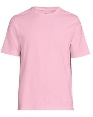 Lands' End Super-T Kurzarm-Shirt, Classic Fit, Herren, Größe:44-46 Regular, Baumwolle, By - Pink