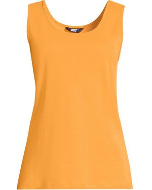 Lands' End Ärmelloses Top Aus Baumwolle, Damen, Größe Petite, Baumwolle, By - Orange