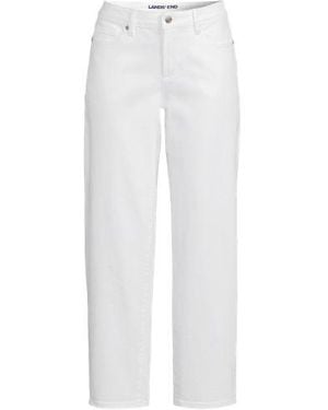 Lands' End Relaxte Soft Denim Straight Fit 7/8-Jeans, Damen, Größe:34 Regular, Elasthan/Baumwoll-Mischung, By - Weiß