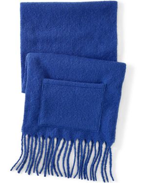 Lands' End Langer Flauschiger Schal Mit Fransen, Damen, Größe:Null Regular, Polyester, By - Blau