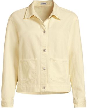 Lands' End Soft Comfort Jeansjacke Im Leinenmix, Damen, Größe:34 Regular, By - Gelb