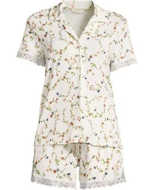 Lands' End Pyjama-Set Mit Shorts Und Cooling-Finish, Damen, Größe Plus, By - Natur