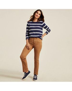 Lands' End Shaping Jeans Straight Fit High Waist, Damen, Größe Petite, Baumwoll-Mischung, By - Blau