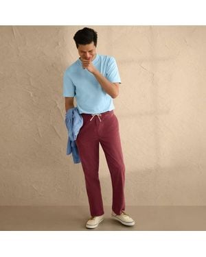 Lands' End Entspannte Schlupfbund-Hose, Herren, Größe Regular, Elasthan/Baumwoll-Mischung, By - Pink