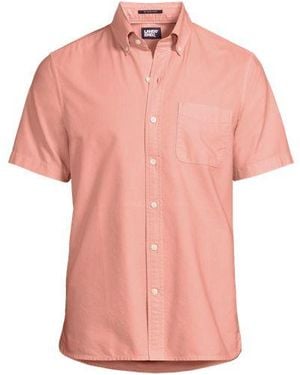 Lands' End Oxford-Kurzarmhemd Sail Rigger, Herren, Größe:44-46 Regular, Baumwolle, By - Pink