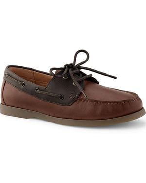 Lands' End Bootsschuhe Aus Leder, Herren, Größe Regular, Leder, By - Braun