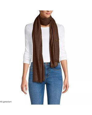 Lands' End Metallic-Schal, Damen, Größe:Null Regular, Metall/Viskose, By - Blau