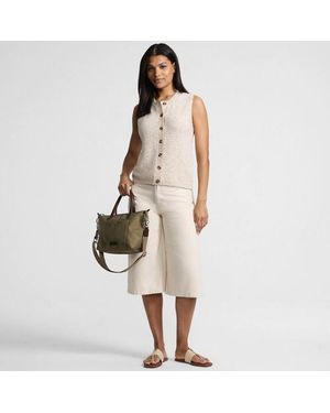 Lands' End Soft Ease Geknöpftes Top Aus Leinenmix, Damen, Größe Regular, Baumwolle/Leinen/Nylon, By - Natur