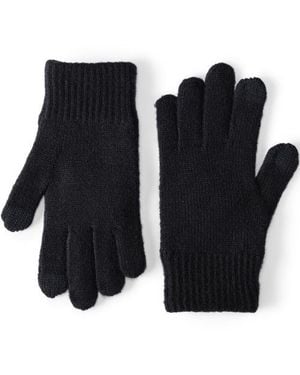 Lands' End Cashtouch Strickhandschuhe, Herren, Größe Regular, Elasthan/Polyacryl/Nylon-Mischung, By - Schwarz