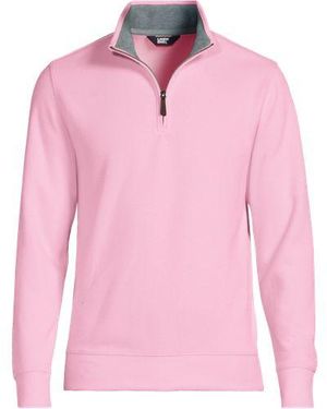 Lands' End Zipper-Pullover Aus Bedford-Ripp, Herren, Größe:44-46 Regular, Baumwolle, By - Pink